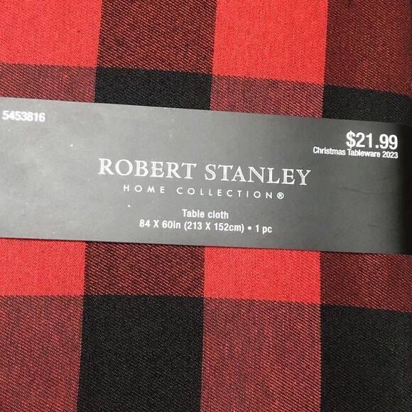 New CHRISTMAS Buffalo plaid tablecloth 60 x 84” inch water resistant Easy Care - Picture 12 of 12